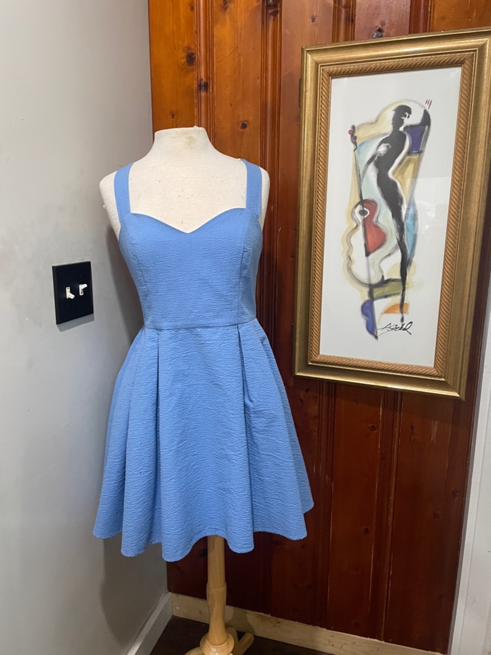 Lauren James Sky Blue Sweetheart Fit-and-Flare Mini Dress